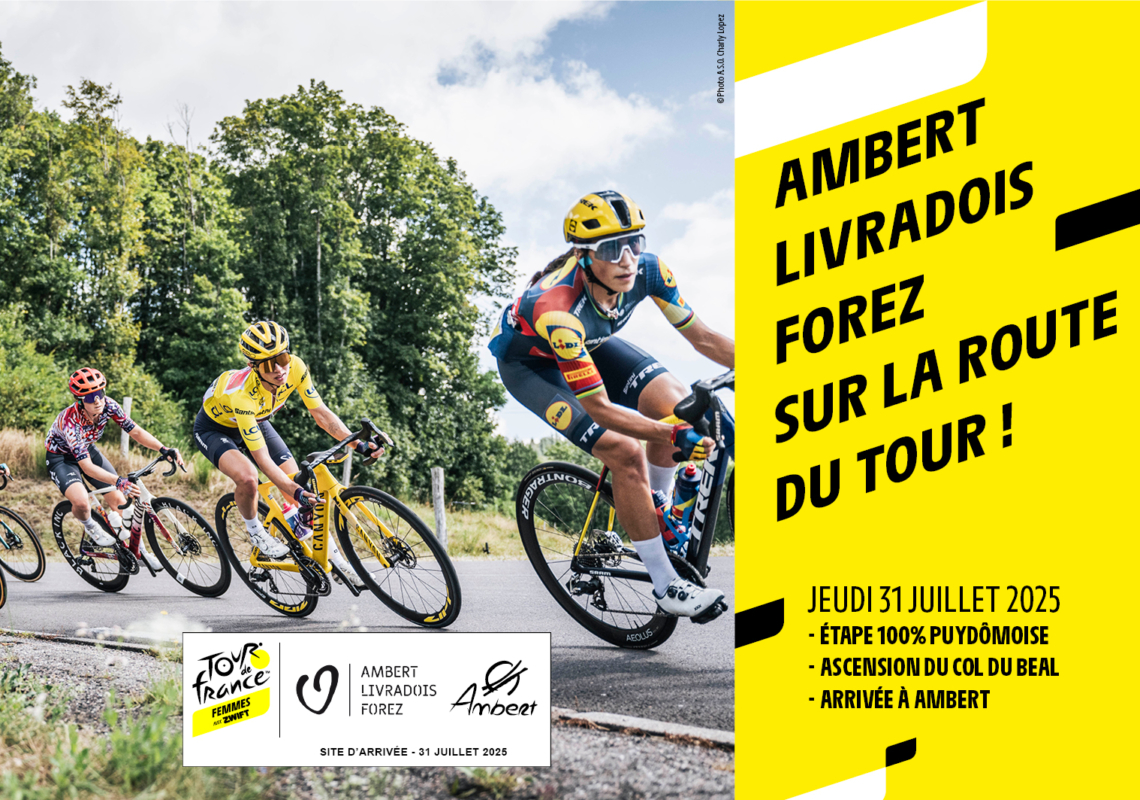 Ambert Livradois Forez accueillera le Tour de France Femmes avec Zwift en 2025